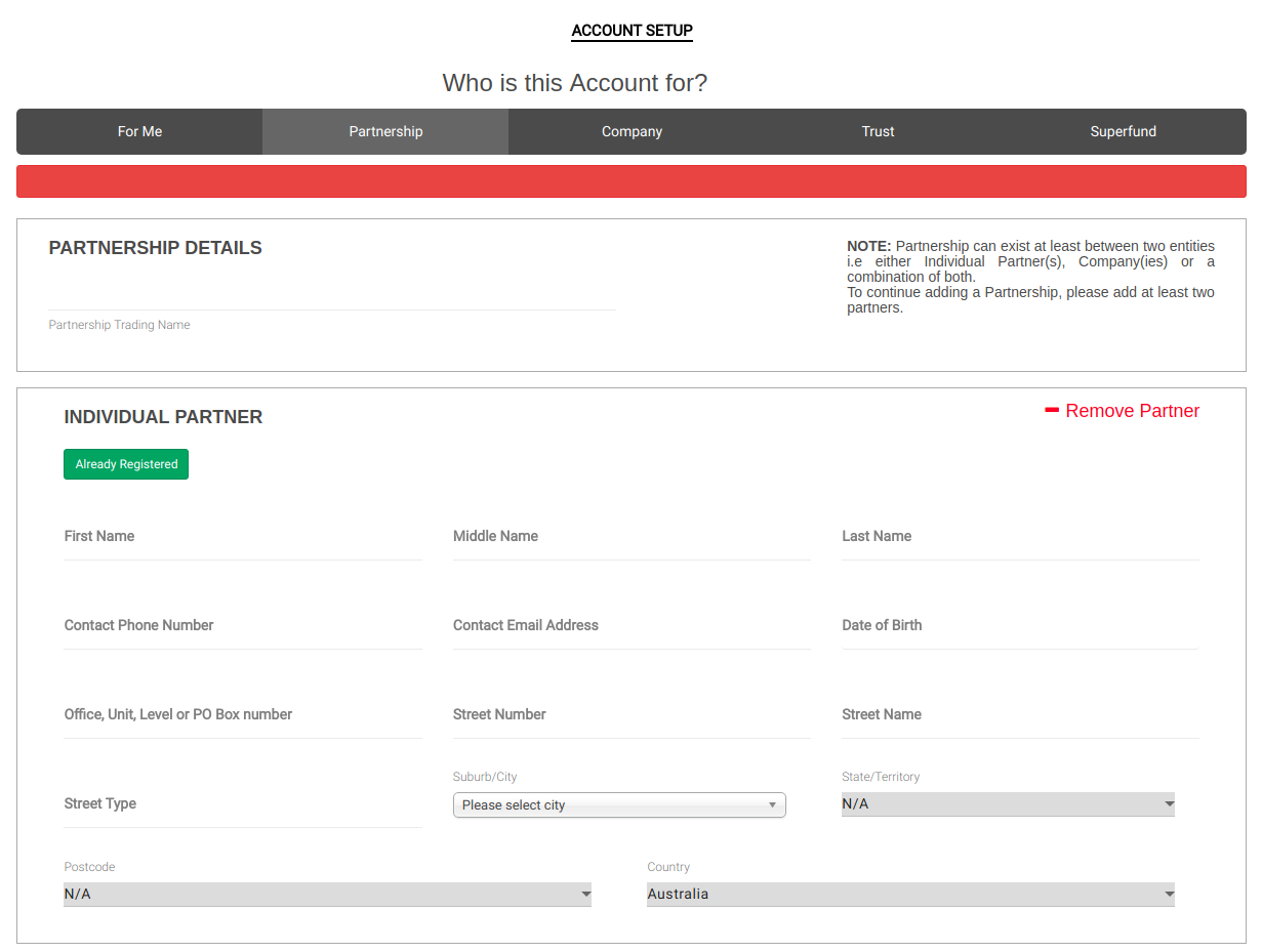 Billfolda Account Managment for Partnership Investors